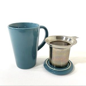 David’s tea: Blue Ceramic Mug with Stainless Steel Infuser
